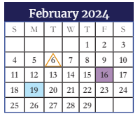 District School Academic Calendar for Harlem Middle School for February 2024