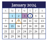 District School Academic Calendar for New Middle School #3 for January 2024