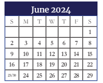 District School Academic Calendar for Lakeside Middle School for June 2024