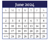 District School Academic Calendar for New Middle School #3 for June 2024