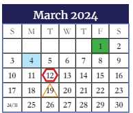 District School Academic Calendar for Harlem Middle School for March 2024