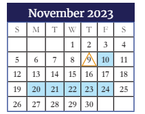 District School Academic Calendar for Greenbrier High School for November 2023