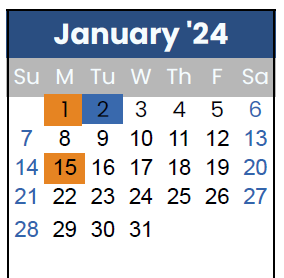 District School Academic Calendar for Eugene Field ELEM. for January 2024