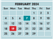 District School Academic Calendar for Medary Elementary School for February 2024