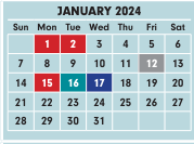 District School Academic Calendar for Olde Orchard Alternative Elementary School for January 2024