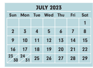 District School Academic Calendar for Eastmoor Academy for July 2023