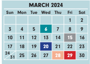 District School Academic Calendar for Fifth Avenue Alternative Elementary School for March 2024