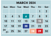 District School Academic Calendar for Olde Orchard Alternative Elementary School for March 2024
