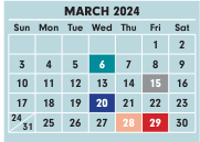 District School Academic Calendar for Cassady Alternative Elementary School for March 2024