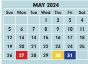 District School Academic Calendar for Olde Orchard Alternative Elementary School for May 2024