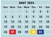 District School Academic Calendar for Africentric Elementary School for May 2024