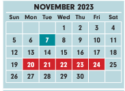 District School Academic Calendar for Olde Orchard Alternative Elementary School for November 2023