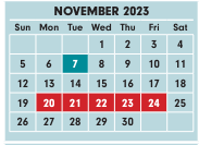 District School Academic Calendar for Linden Elementary School for November 2023