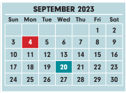 District School Academic Calendar for Cassady Alternative Elementary School for September 2023