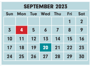 District School Academic Calendar for Africentric Elementary School for September 2023