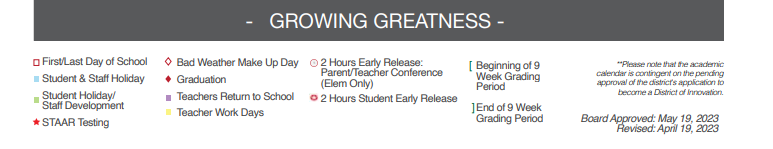 District School Academic Calendar Key for Smithson Valley Middle