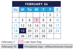 District School Academic Calendar for Algonquin Middle School for February 2024