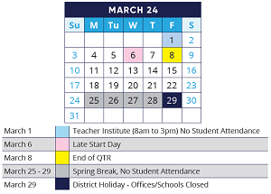 District School Academic Calendar for Algonquin Middle School for March 2024