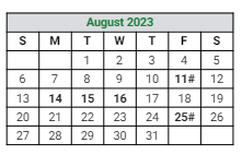 District School Academic Calendar for Concord Community High School for August 2023