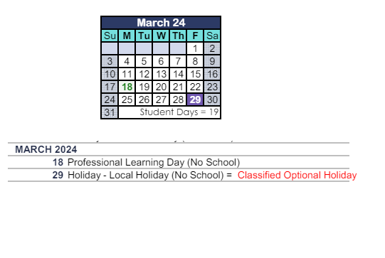 District School Academic Calendar for Aspen Elementary for March 2024