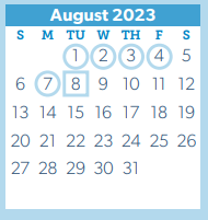 District School Academic Calendar for Lamar Elementary for August 2023