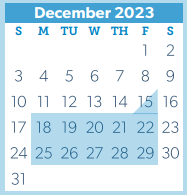 District School Academic Calendar for Reaves Elementary for December 2023