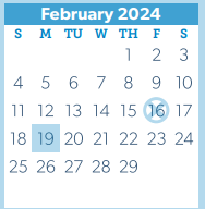 District School Academic Calendar for Cryar Intermediate for February 2024