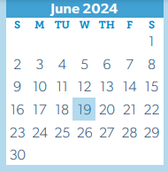 District School Academic Calendar for Giesinger Elementary for June 2024