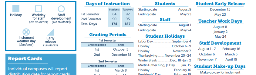 District School Academic Calendar Key for Cryar Intermediate