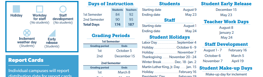 District School Academic Calendar Key for Armstrong Elementary