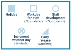 District School Academic Calendar Legend for Glen Loch Elementary