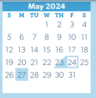 District School Academic Calendar for D A E P for May 2024