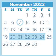 District School Academic Calendar for Runyan Elementary for November 2023