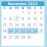 District School Academic Calendar for Cryar Intermediate for November 2023