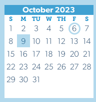 District School Academic Calendar for Cryar Intermediate for October 2023