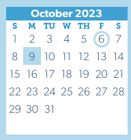 District School Academic Calendar for B B Rice Elementary for October 2023