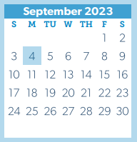 District School Academic Calendar for Glen Loch Elementary for September 2023