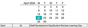 District School Academic Calendar for Tucker Center For Career And Technical Education for April 2024