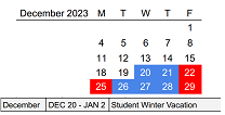 District School Academic Calendar for Tucker Center For Career And Technical Education for December 2023
