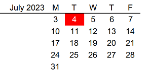 District School Academic Calendar for Tucker Center For Career And Technical Education for July 2023