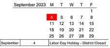 District School Academic Calendar for Tucker Center For Career And Technical Education for September 2023