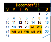 District School Academic Calendar for Covington Elementary School for December 2023