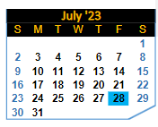 District School Academic Calendar for Covington Elementary School for July 2023
