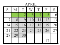 District School Academic Calendar for Northgate High School for April 2024