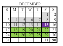 District School Academic Calendar for Eastside Elementary School for December 2023