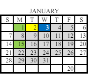 District School Academic Calendar for Smokey Road Middle School for January 2024