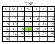 District School Academic Calendar for Eastside Elementary School for June 2024