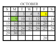 District School Academic Calendar for Poplar Road Elementary School for October 2023