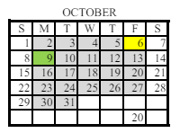 District School Academic Calendar for Grantville Elementary for October 2023