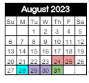 District School Academic Calendar for Hope Highlands Elementary School for August 2023